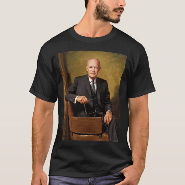 Camiseta Dwight Eisenhower Presidente da Casa Branca Retrat (Frente)