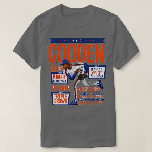 Camiseta Dwight Gooden New York M Stats TShirt (Frente do Design)