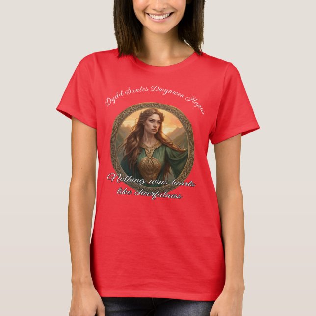 Camiseta Dwynwen A Santa Padroeira dos Amantes (Frente)