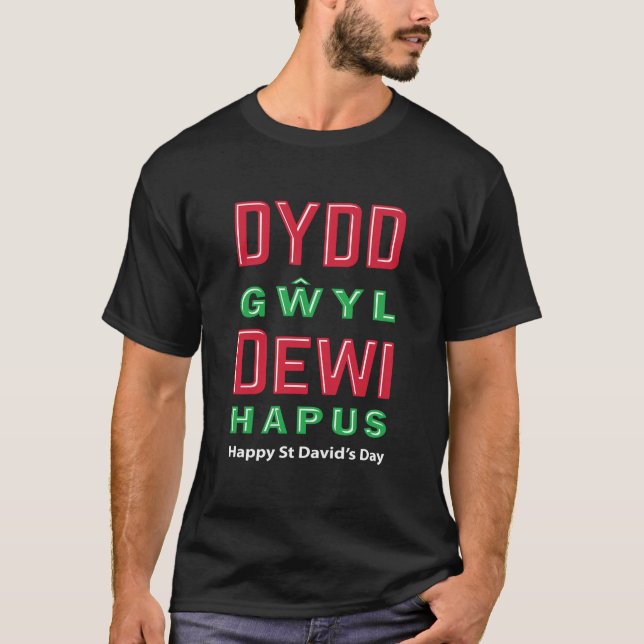 Camiseta Dydd Gil Dewi Hapus Feliz Rua Dia 5 (Frente)