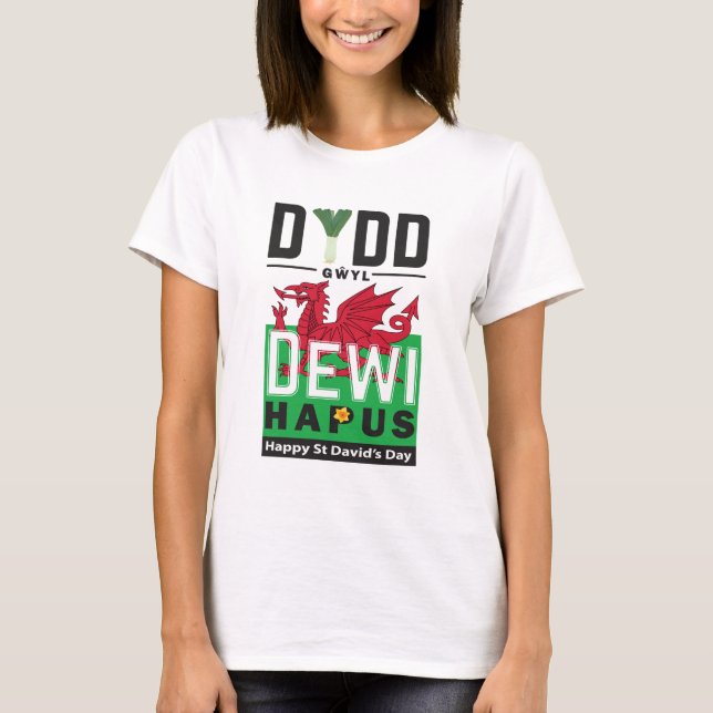Camiseta Dydd Gil Dewi Hapus Feliz Rua Dia 6 (Frente)
