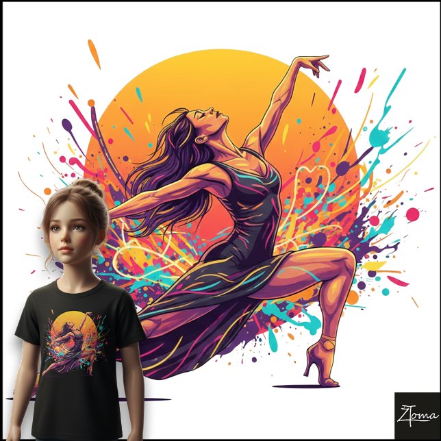 Camiseta Dynamic Dancer Neon Dress Splatter Art (Criador carregado)