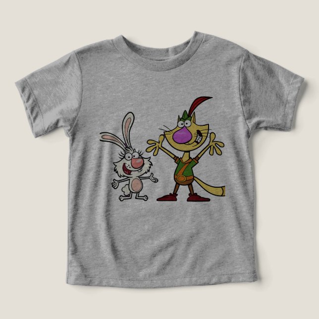 Camiseta Dynamic Duo - Silly Cat and Rabbit t-shert  bebe (Design frontal)
