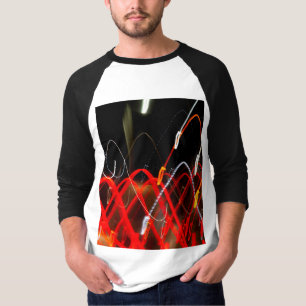 Camiseta Dynamic Red and White Abstract Long Exposure Light