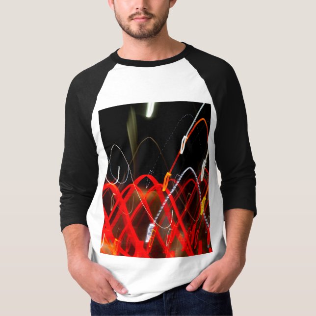 Camiseta Dynamic Red and White Abstract Long Exposure Light (Frente)