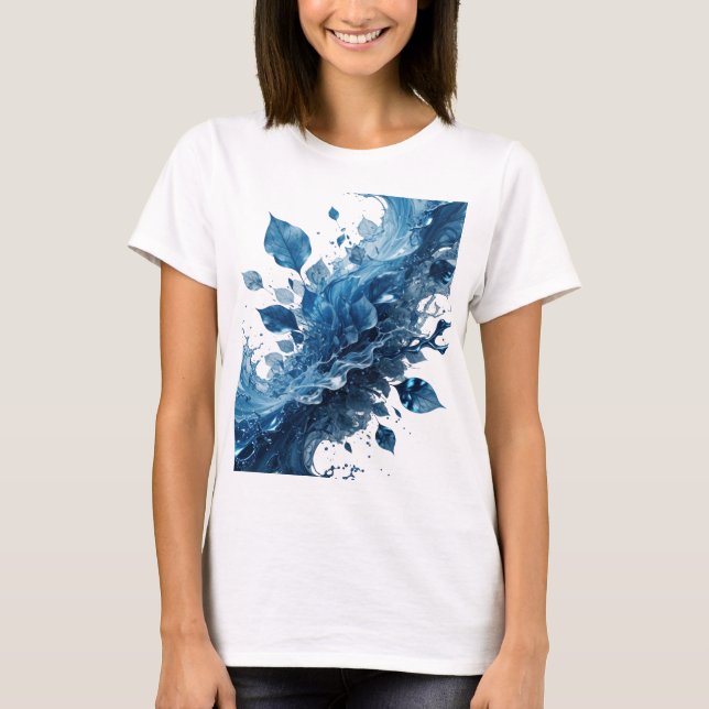 Camiseta Dynamic Silver LÍRIOS DE ÁGUA Arte de Texto 3D (Frente)