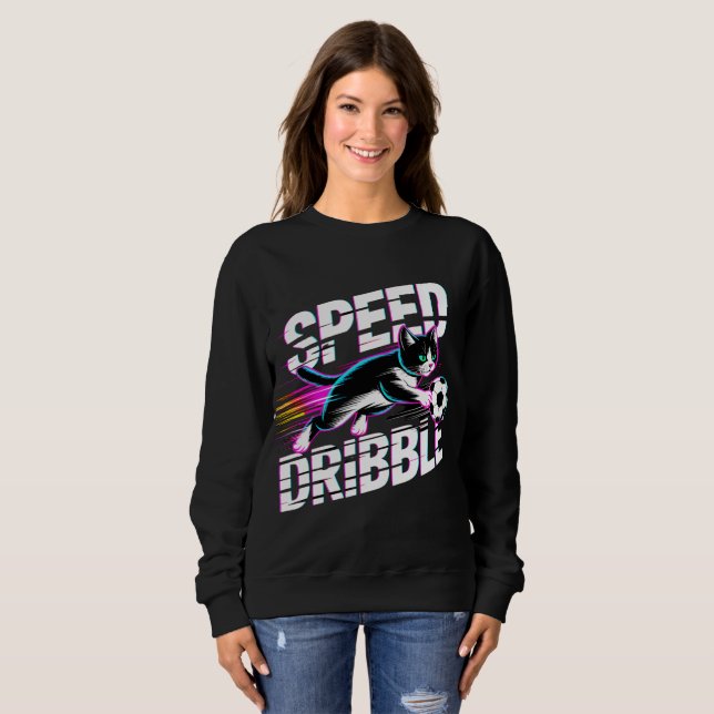 Camiseta Dynamic Soccer Cat sporty Sweatshirt for Women  (Frente Completa)