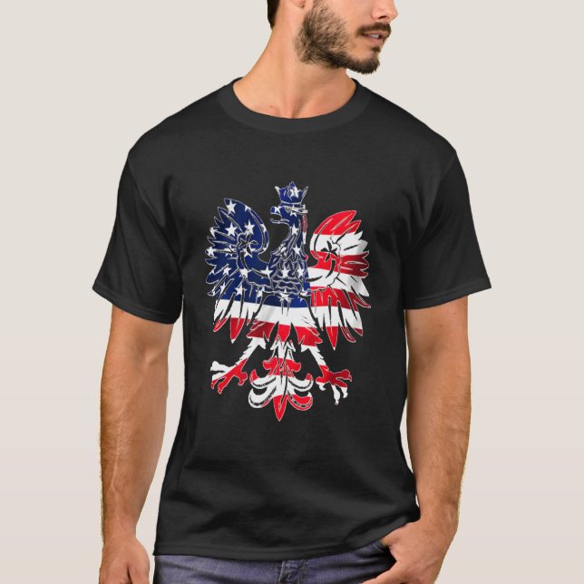 Camiseta Dyngus Day Hoodie Polonesa Águia Americana Flag Us (Frente)