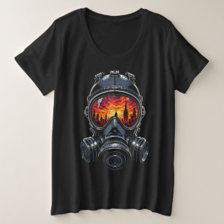 Camiseta Dystopian Mask Urban Sunset Reflection
