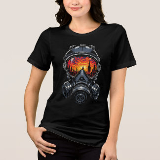 Camiseta Dystopian Mask Urban Sunset Reflection