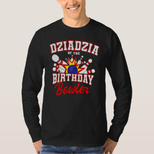 Camiseta Dziadzia Do Partido Da Boliche De Baternidade Birt
