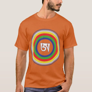 Camiseta Dzogchen tibetano Letra A Mandala Meditação Buda