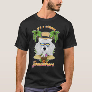 Camiseta É 5 O'Clock Em Algum Lugar Do Poodle Do Bebendo