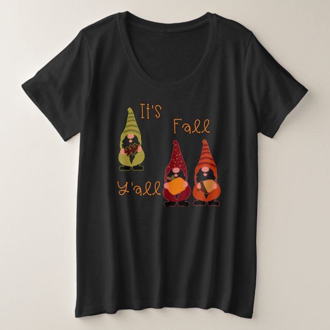 Camiseta É a árvore do outono de vocês, Pumpkin Gnomo (Frente do Design)