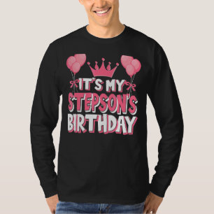 Camiseta É a Celebração de Aniversário do Meu Stepson
