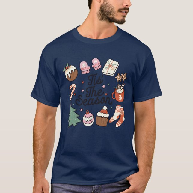 Camiseta É a época da época natalícia, época de Natal (Frente)