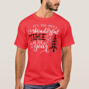 Camiseta É A Época Mais Maravilhosa Do Ano Da Xadrez Vermel