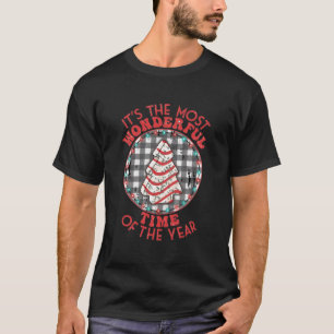 Camiseta É a época mais maravilhosa do bolo de árvore do an