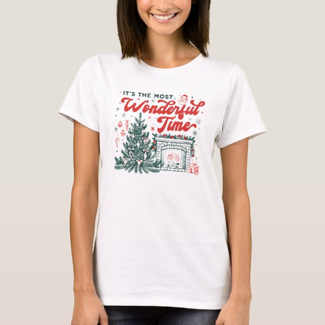 Camiseta É a Época Mais Maravilhosa do Natal Design (Frente)