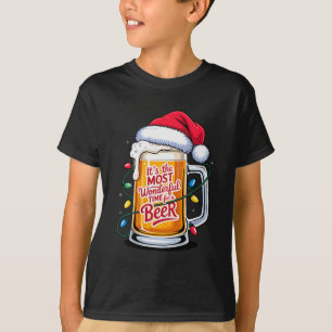 Camiseta É a época mais maravilhosa para um Natal de cervej