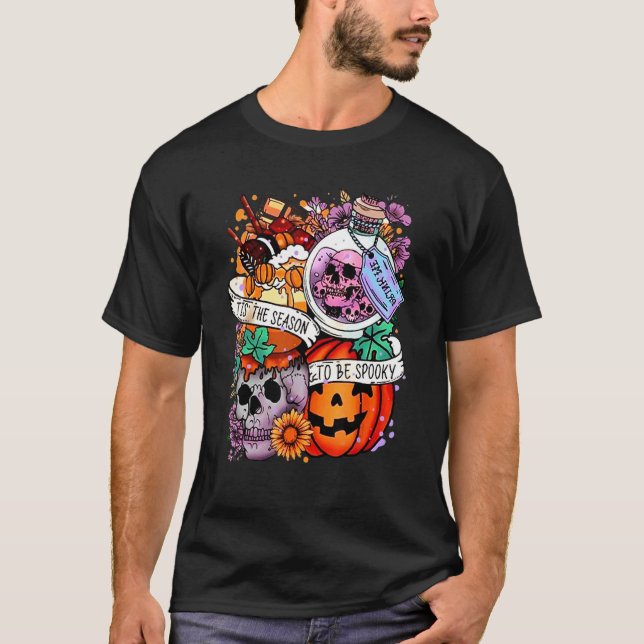 Camiseta É a estação para ser esqueleto esquelético de cabe (Frente)