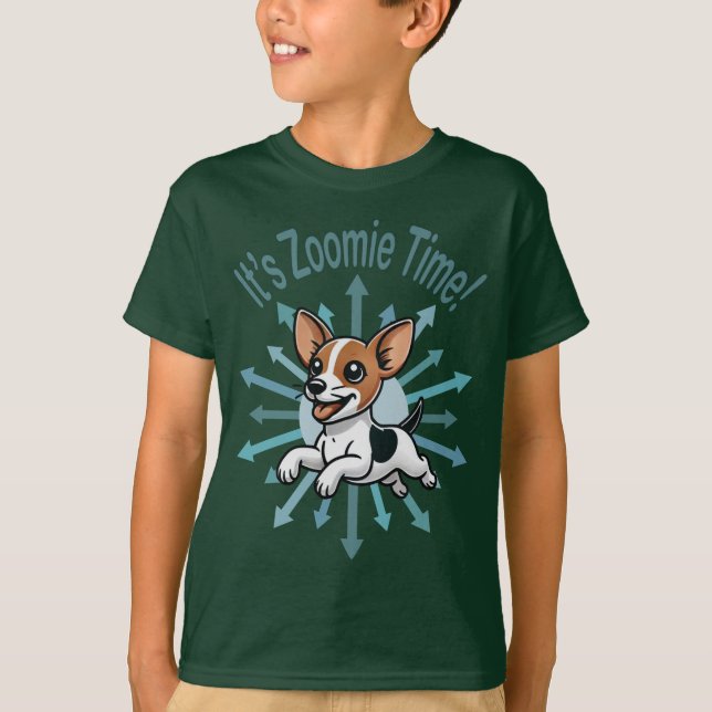 Camiseta É a Hora do Zoomie Rat Terrier (Frente)