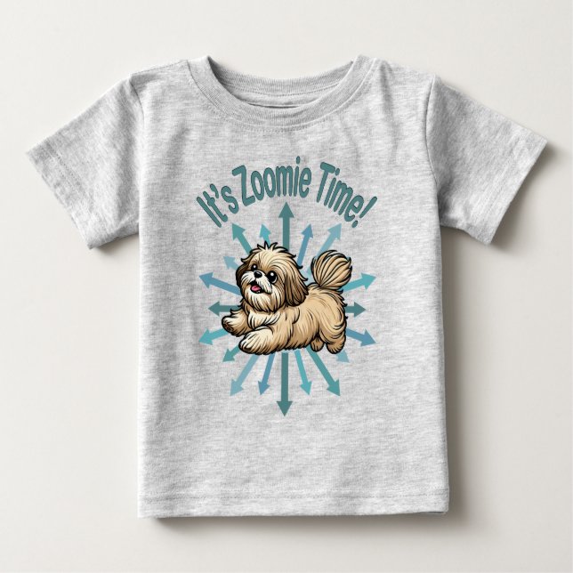 Camiseta É a Hora do Zoomie Shih Tzu (Frente)