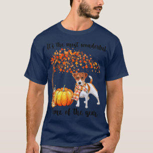 Camiseta É A Hora Mais Maravilhosa Do Outono Jack Russel Pu