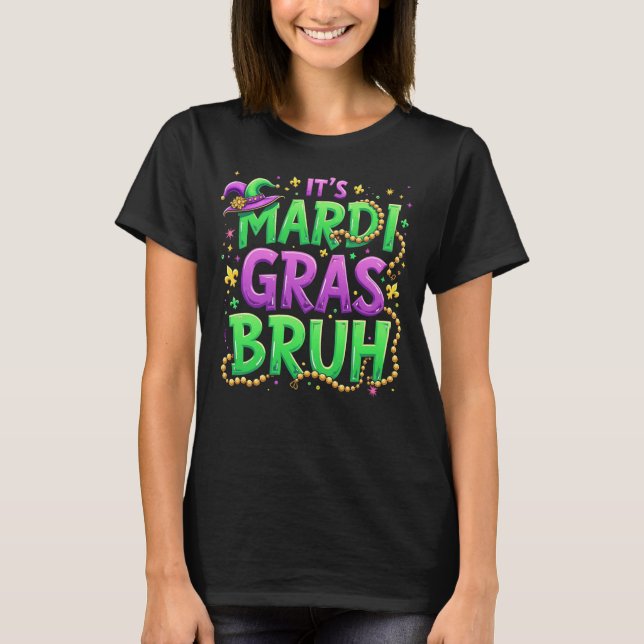 Camiseta É a Máscara do Partido Mardi Gras Yall Tshirt Mard (Frente)