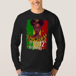 Camiseta É a minha 12 Aniversário de 12 anos Melanina Preta