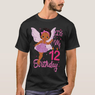 Camiseta É a minha 12 de Aniversário, Garota Negra, 12 anos