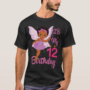 Camiseta É a minha 12 de Aniversário, Garota Negra, 12 anos