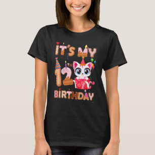 Camiseta É a minha 12 de Aniversário Gato de Aniversário de