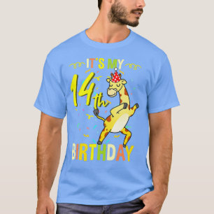 Camiseta É A Minha 14 de Aniversário A Dabbing Giraffe
