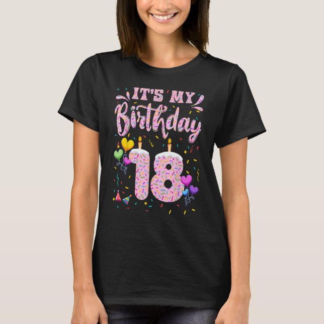 Camiseta É a minha 18ª garota de aniversário, Dona de Noite (Frente)