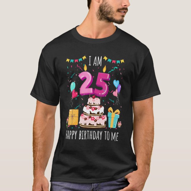 Camiseta É a minha 25 de Bolo de Aniversário de 25 Anos (Frente)