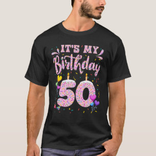 Camiseta É a minha 50ª garota de aniversário... noiva feliz