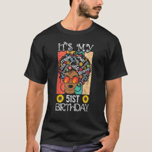 Camiseta É a minha 51 ruas de aniversário, mulher negra afr
