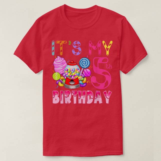 Camiseta É A Minha 5 Aniversário De Aniversário De Candylan (Frente do Design)