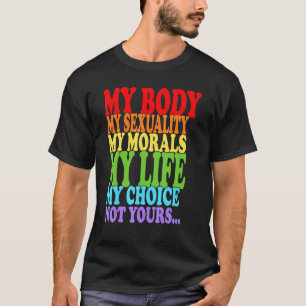 Camiseta É a minha escolha corporal Femini floral feminista
