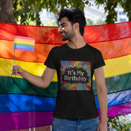 Camiseta É a minha explosão colorida de aniversário