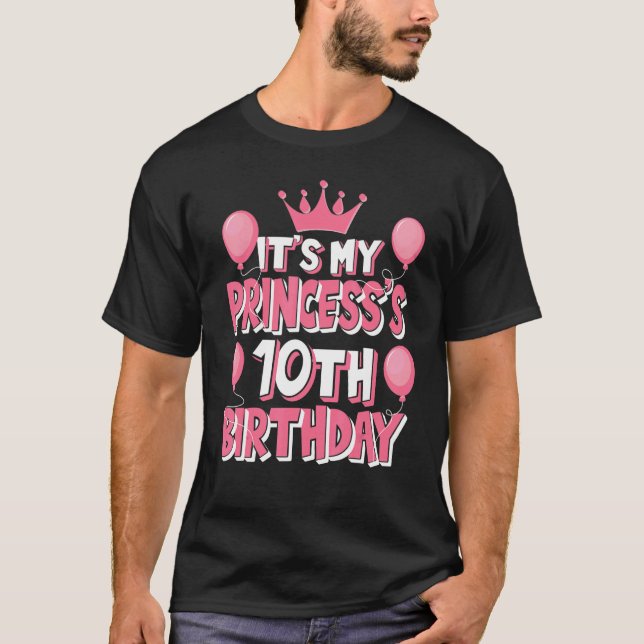 Camiseta É a minha Festa de aniversário 10ª Ideia para ela (Frente)