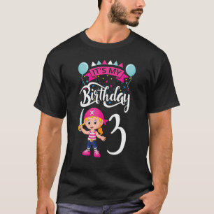 Camiseta É a minha festa de aniversário de 3 crianças que s
