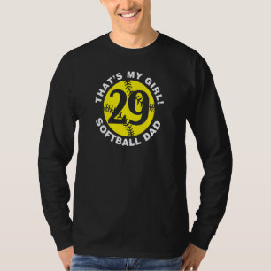 Camiseta É A Minha Garota #29 Pai De Softball Dia S
