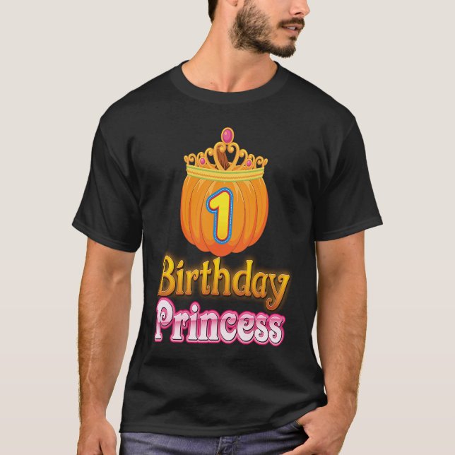 Camiseta É a minha princesa de aniversário de 1 ano de Hall (Frente)