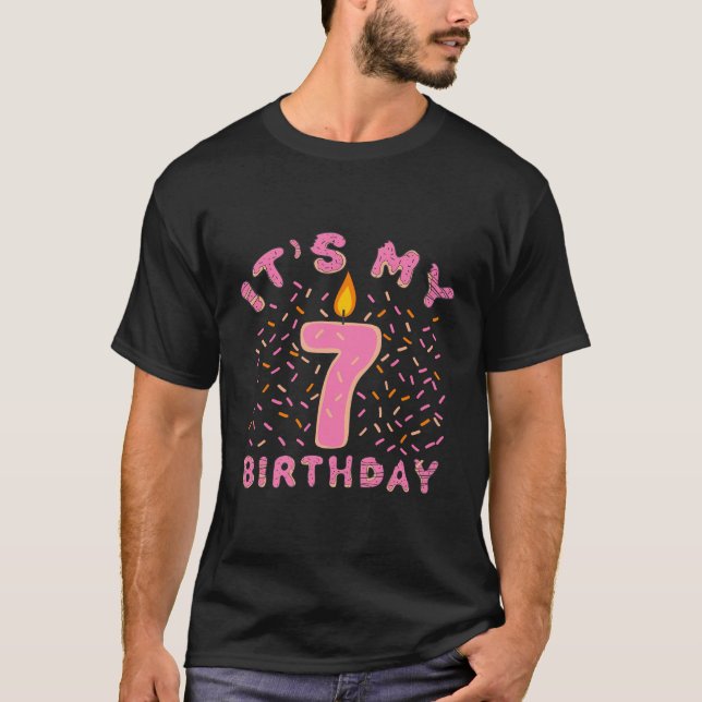 Camiseta É A Minha Rosquinha De Aniversário De 7 (Frente)