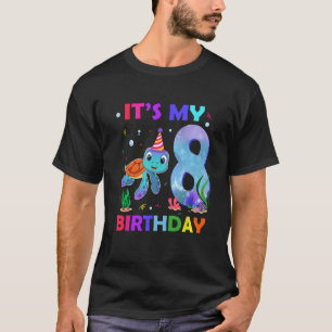 Camiseta É a minha tartaruga marinha de 8 anos