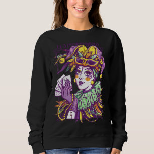 Camiseta É A Mulher Mardi Gras Jester Hat Parade Miçangas M