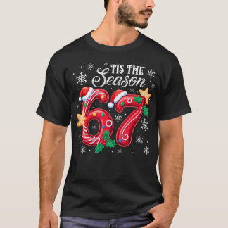 Camiseta É a Temporada 67 Seis Sete Natal Brainrot Memória