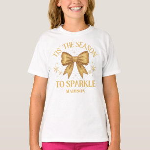 Camiseta É a Temporada de Brilhar Natal Dourado